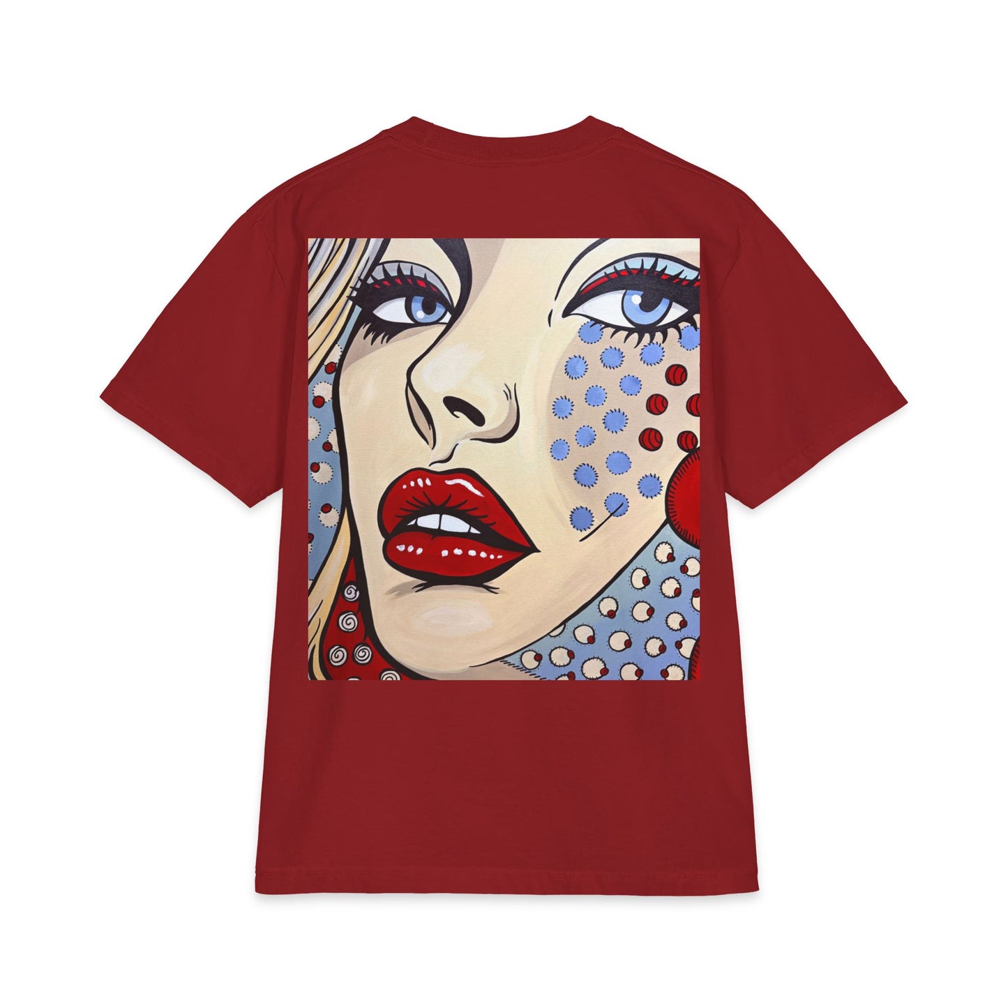 Pop Art Female Portrait T-Shirt — Retro Comic Dot Graphic Tee