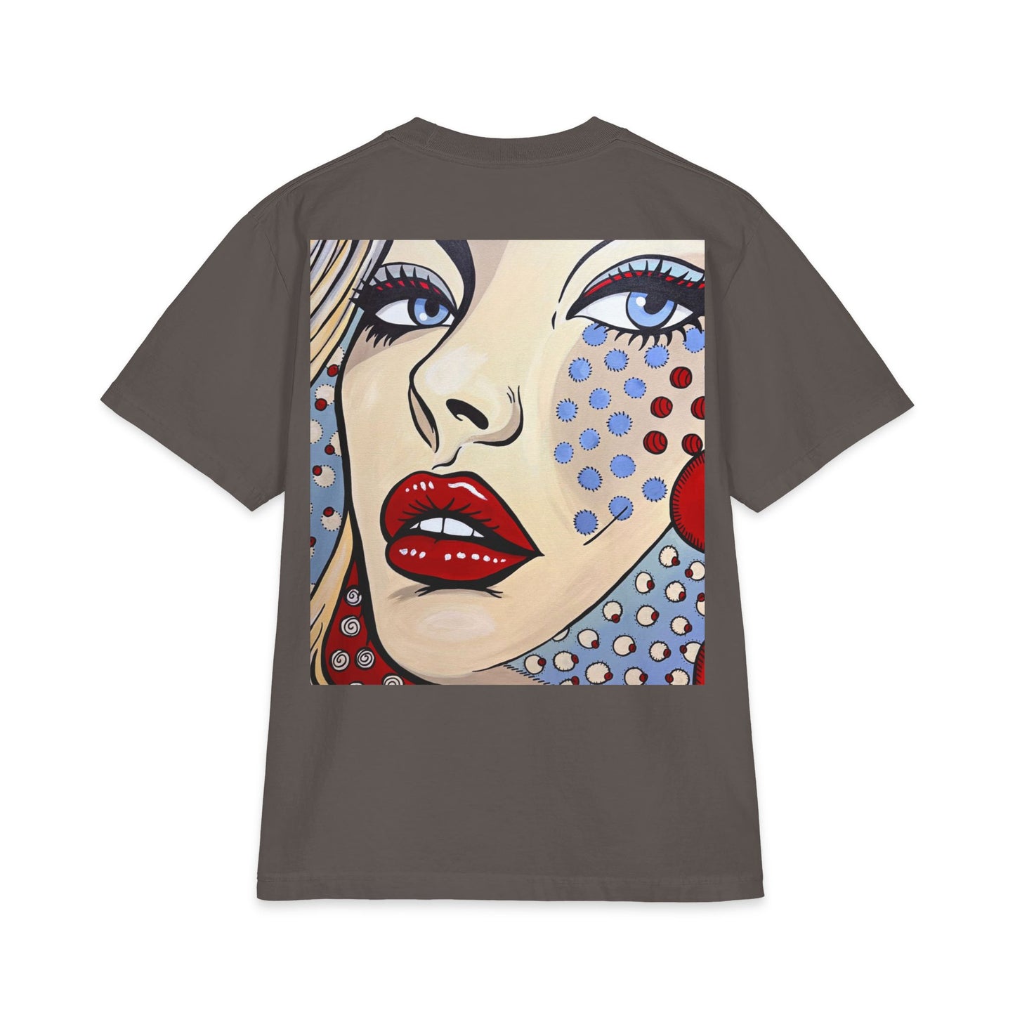 Pop Art Female Portrait T-Shirt — Retro Comic Dot Graphic Tee