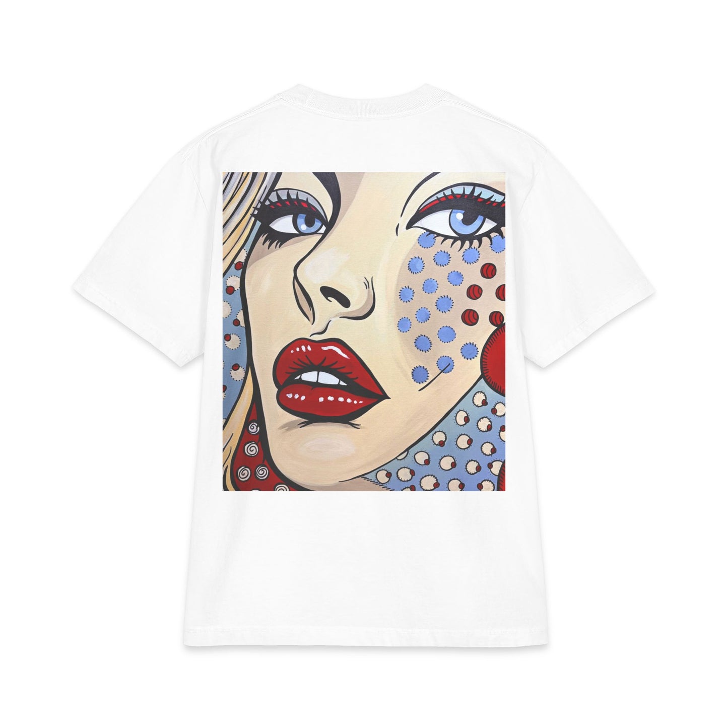 Pop Art Female Portrait T-Shirt — Retro Comic Dot Graphic Tee