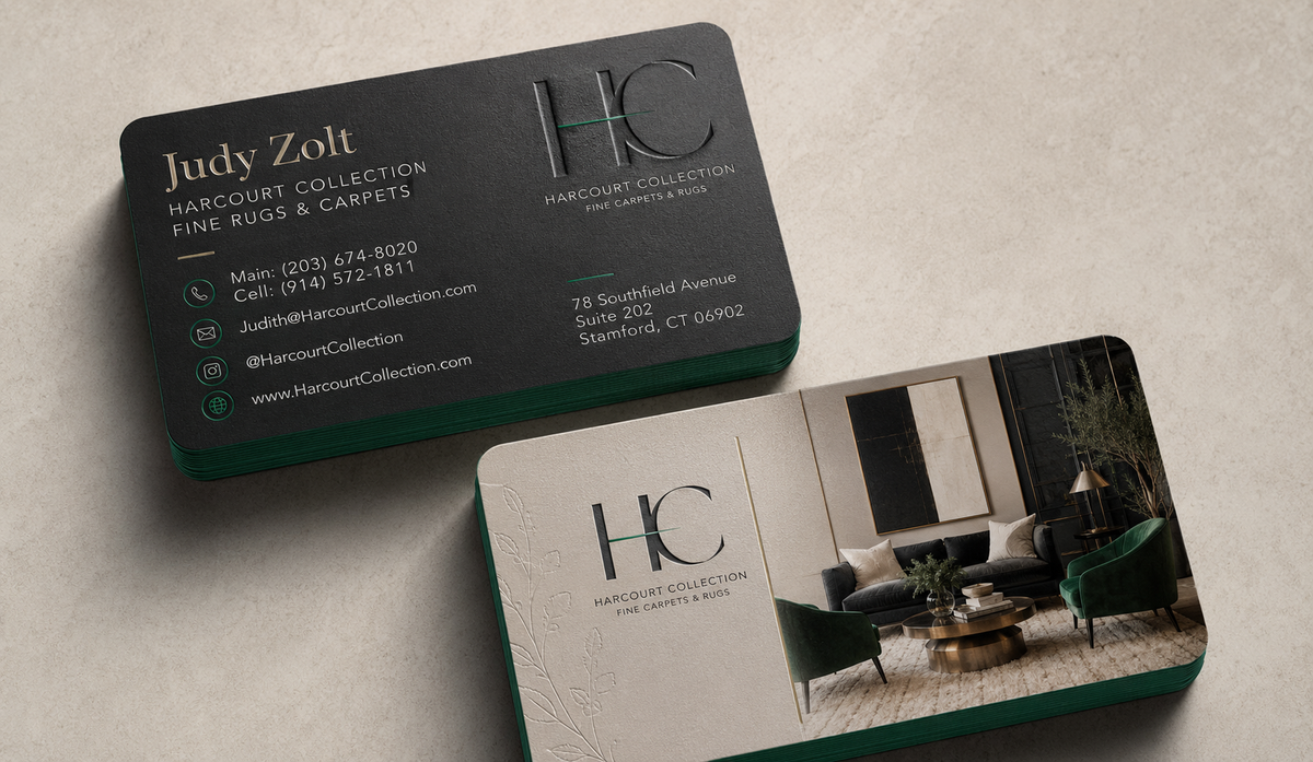 Harcourt Collection Luxury Business Cards for Owner Judy Zolt