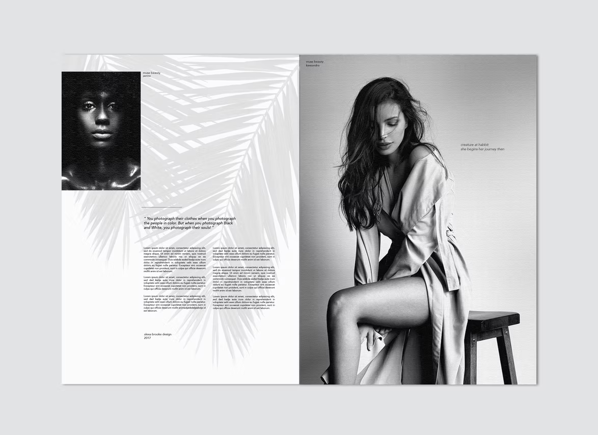 Black White Magazine Inside Layout