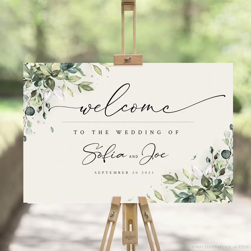 Welcome Poster at Wedding